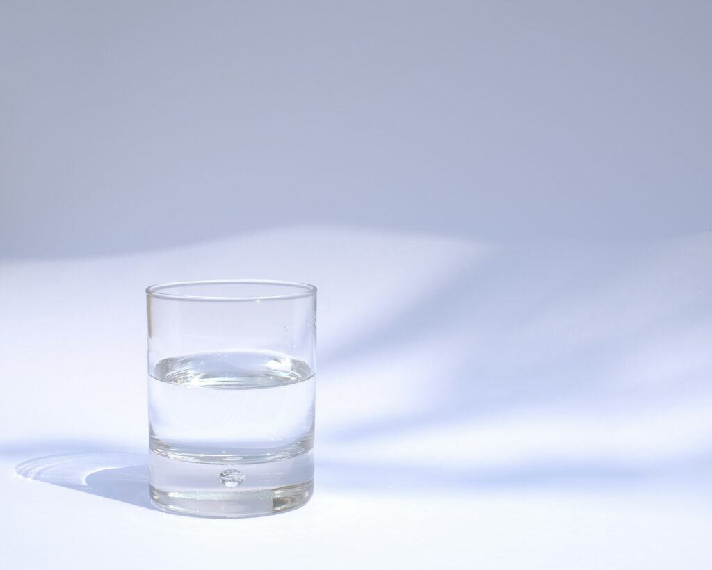 refreshing glass of water